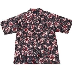 Vintage Y2K Gears Skater Skateboarding Button Down Hawaiian Shirt Mens Medium